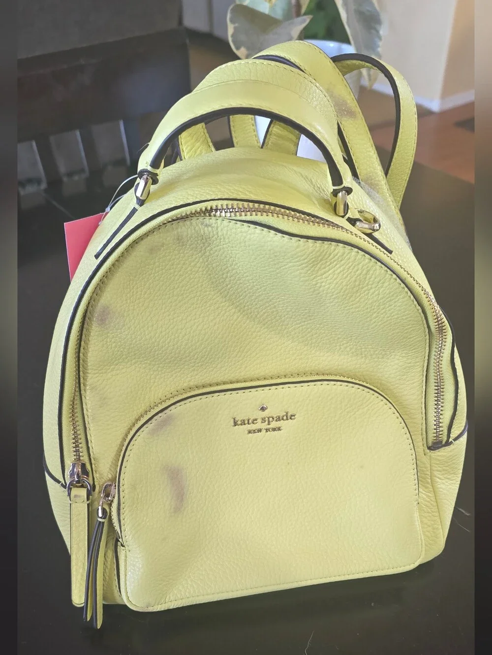 kate spade Chartreuse Pebbled Leather Mini Backpack (DAMAGED)